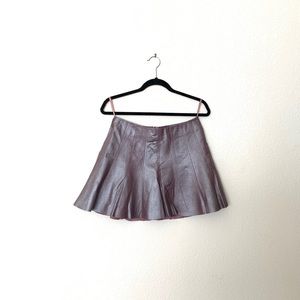 bebe - Purple genuine leather mini circle skirt, 4